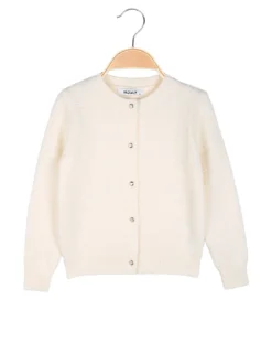 Injuly Cardigan da bambina in maglia con bottoni - beige