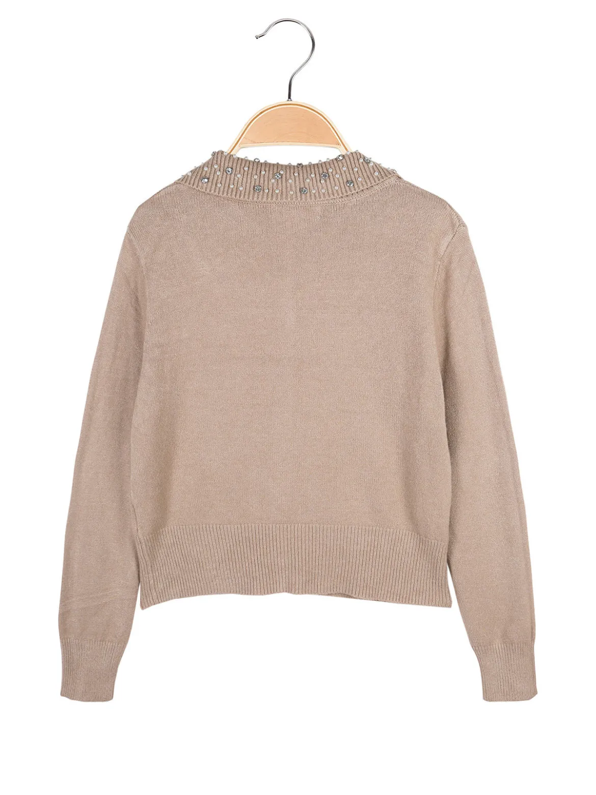 Injuly Cardigan da bambina in maglia con bottoni gioiello