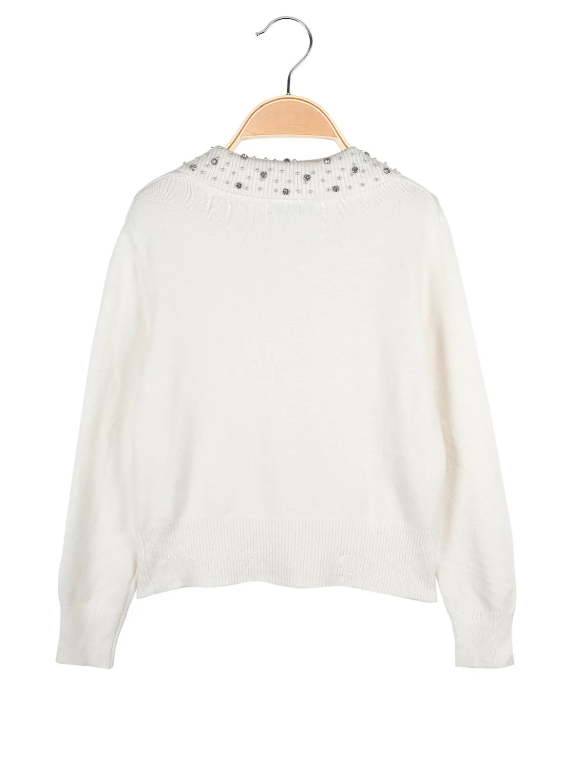 Injuly Cardigan da bambina in maglia con bottoni gioiello