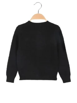 Injuly Cardigan da bambina in maglia con bottoni - nero