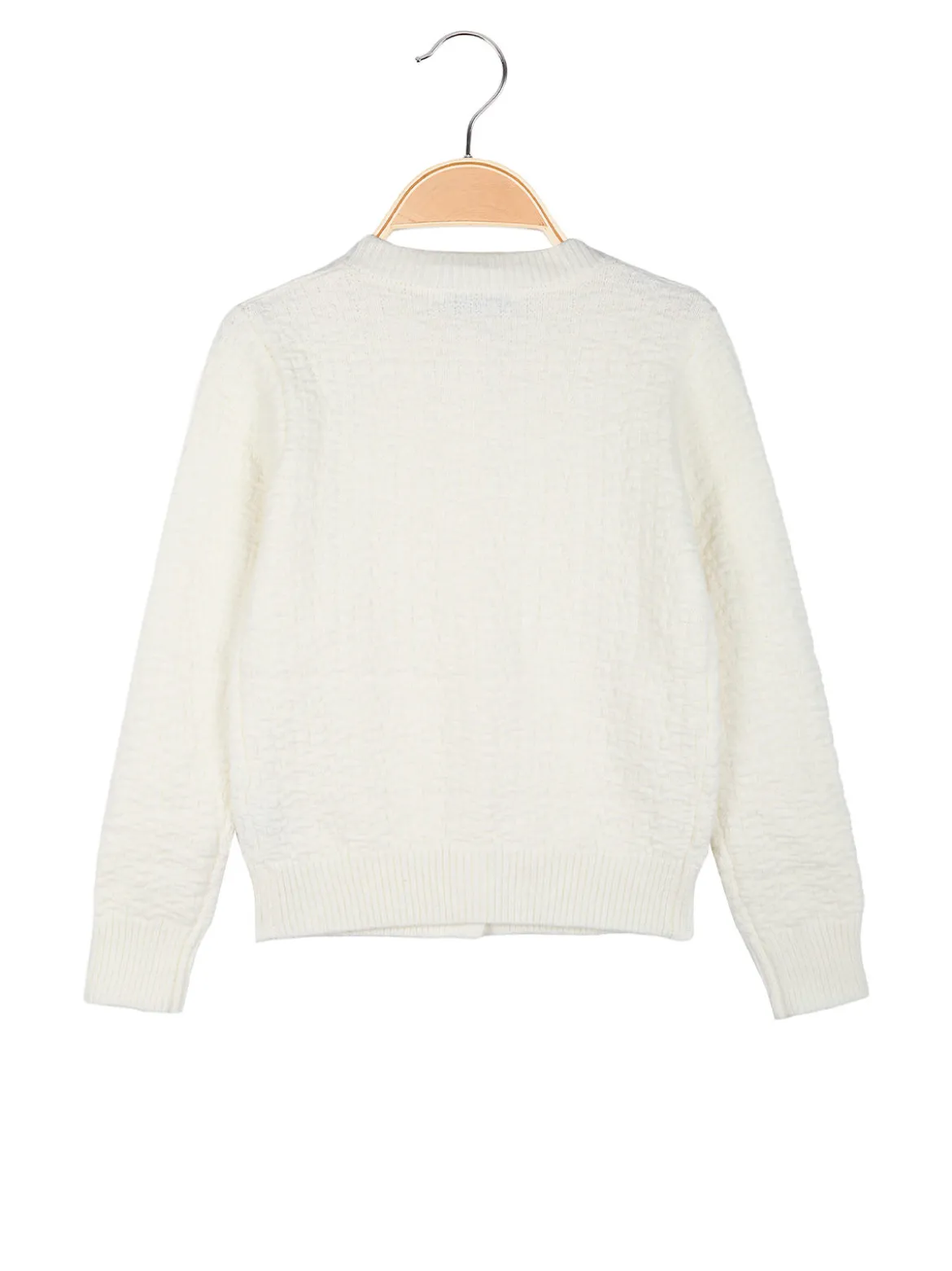 Injuly Cardigan da bambina in maglia con bottoni - panna