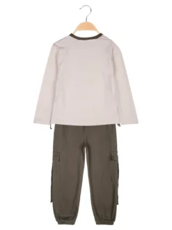 Injuly Completo 2 pezzi da bambina maglietta + pantaloni con tasconi