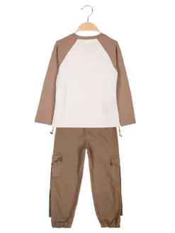 Injuly Completo 2 pezzi da ragazza maglietta + pantaloni con tasconi