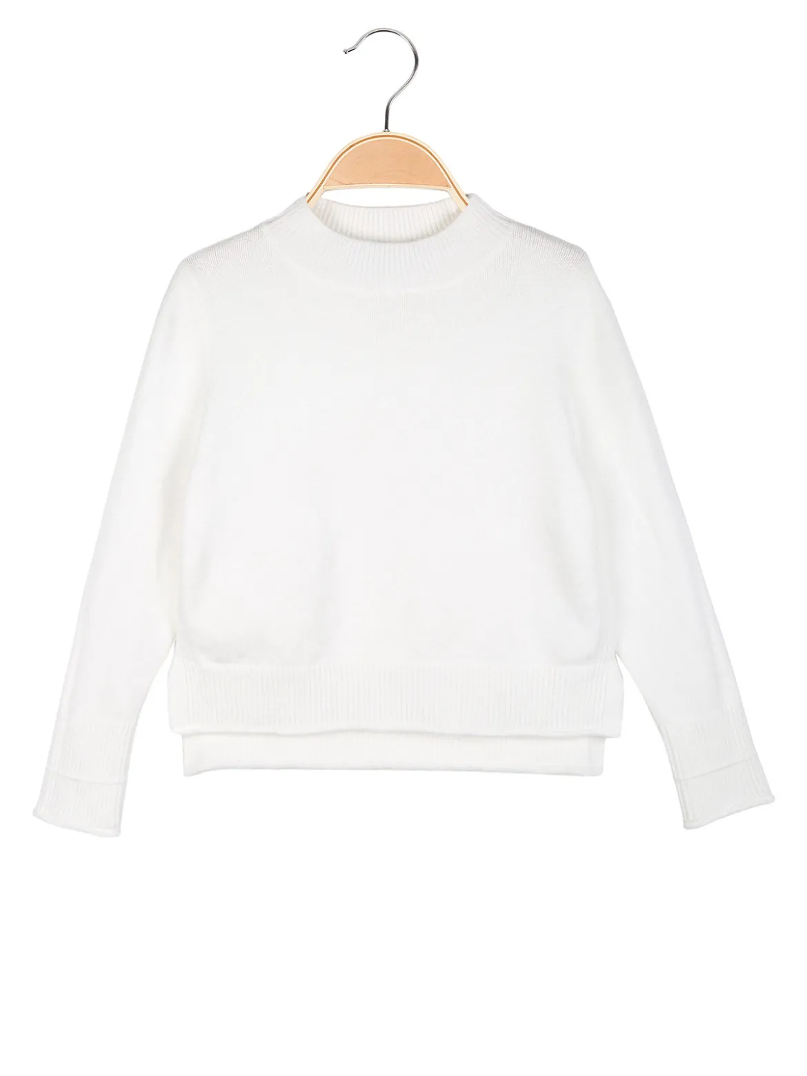 Injuly Maglione da bambina accollato - bianco