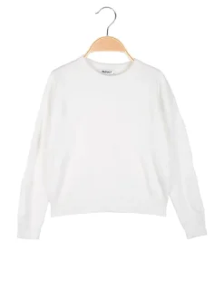 Injuly Maglione da bambina cuori - bianco