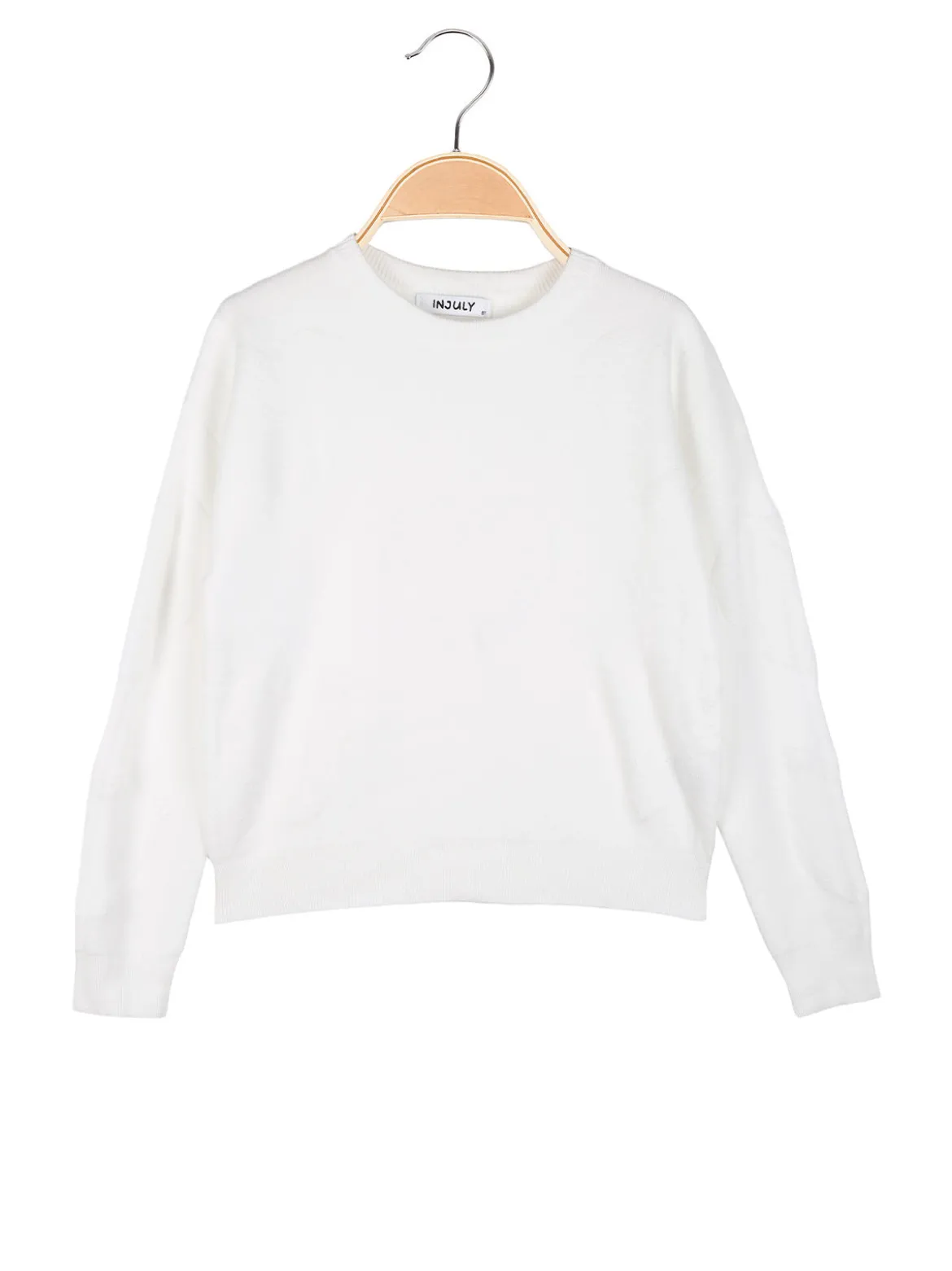 Injuly Maglione da bambina cuori - bianco