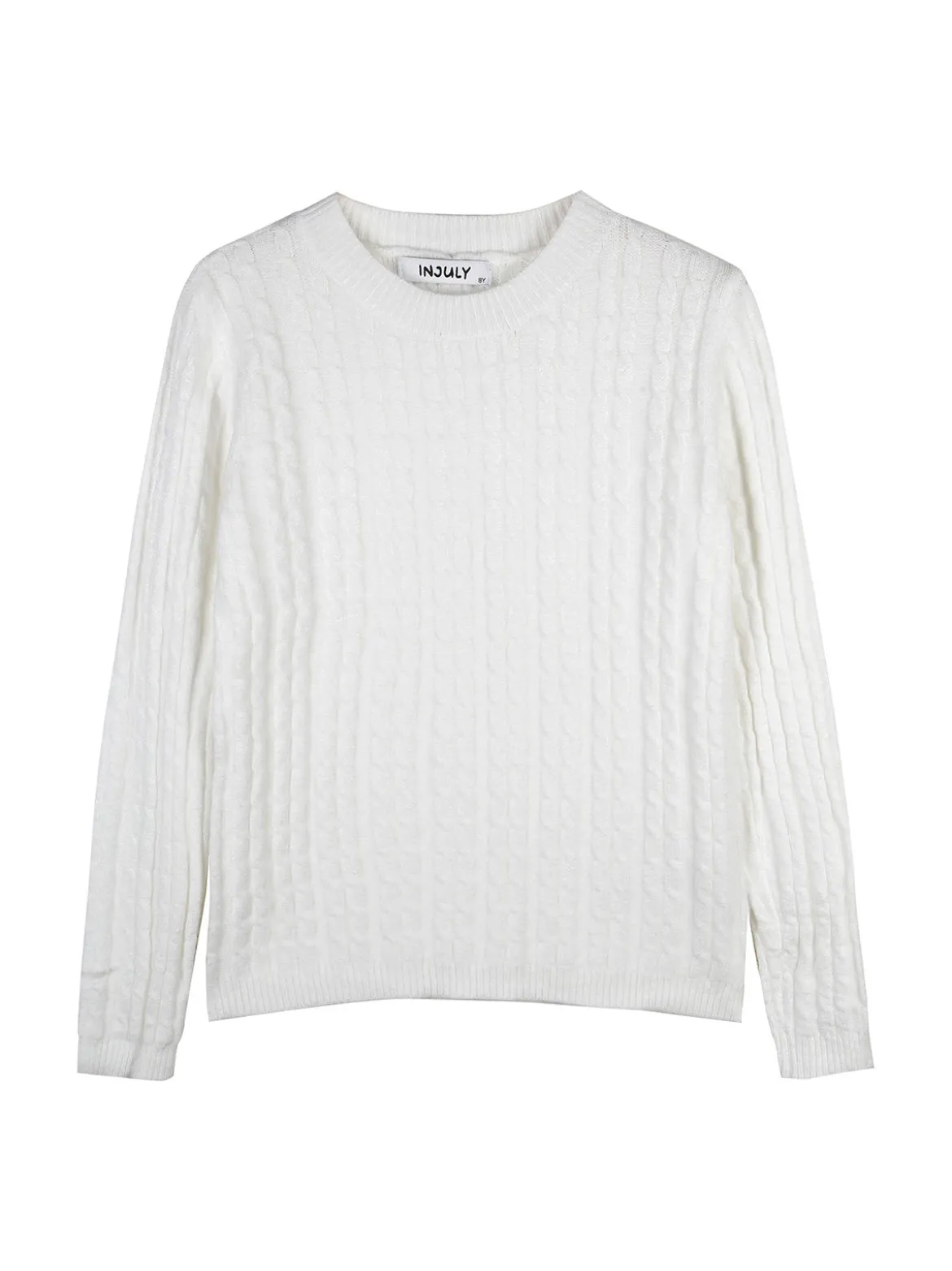 Injuly Maglione girocollo da bambina a trecce