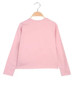 Injuly T-shirt da bambina in cotone a maniche lunghe con stampa - rosa
