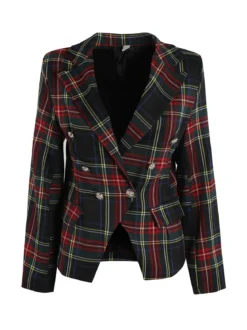 Insta Firenze Blazer scozzese da donna a doppiopetto