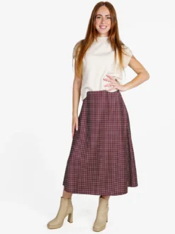 Insta Firenze Gonna midi donna a pois - bordeaux