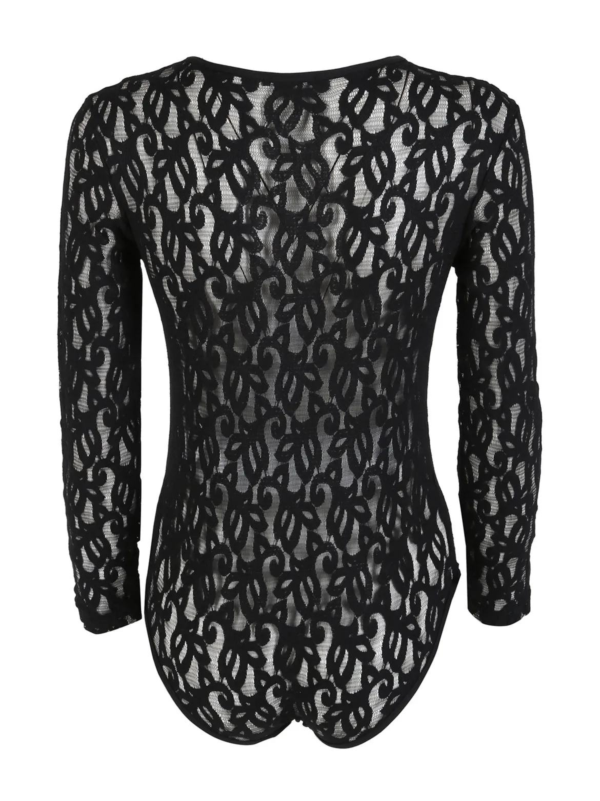 Intimami Body donna a maniche lunghe in pizzo - nero