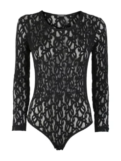 Intimami Body donna a maniche lunghe in pizzo - nero