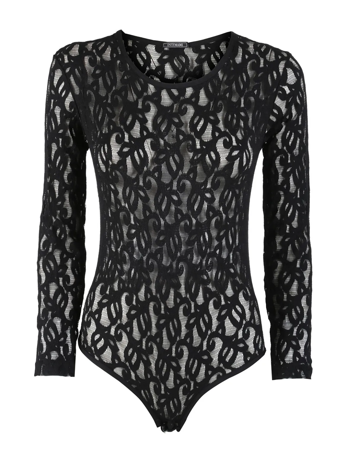 Intimami Body donna a maniche lunghe in pizzo - nero