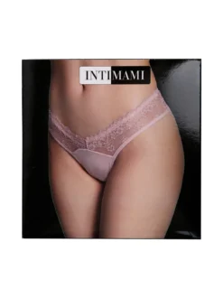 Intimami Brasiliana donna con pizzo in cotone bielastico - nero