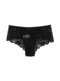 Intimami Brasiliana donna con pizzo in cotone bielastico - nero