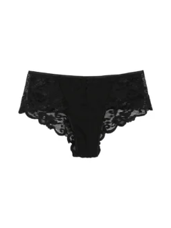 Intimami Brasiliana donna con pizzo in cotone bielastico - nero