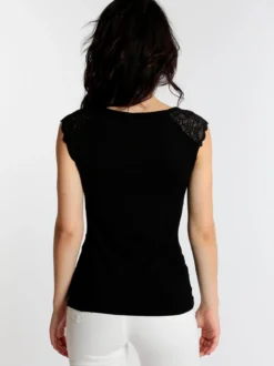 Intimami Canotta a spalla larga con pizzo nero