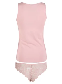 Intimami Coordinato intimo donna in pizzo con top e brasiliana - rosa