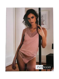 Intimami Coordinato intimo donna in pizzo con top e brasiliana - rosa