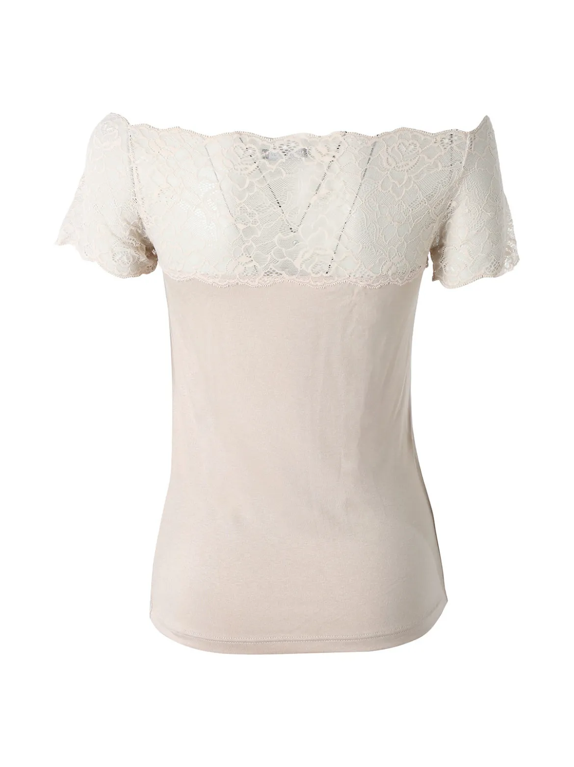 Intimami Maglia donna a maniche corte con pizzo - nudo