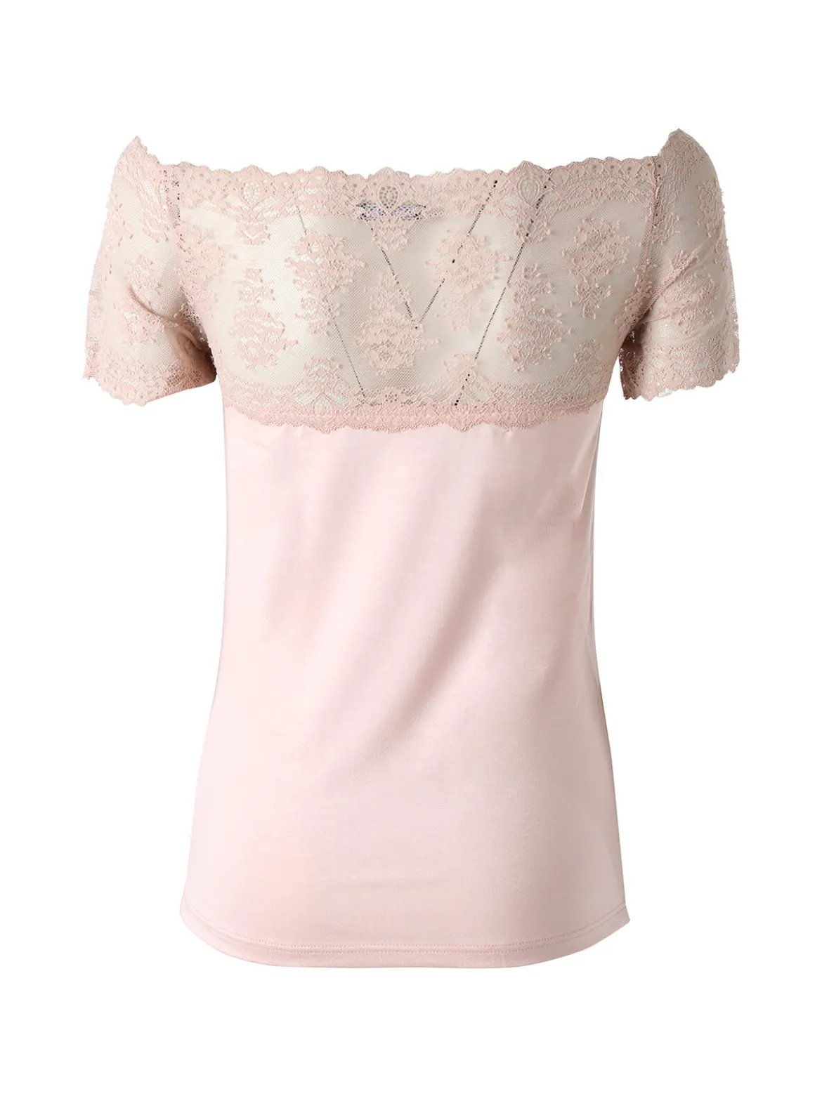 Intimami Maglia donna a maniche corte con pizzo - rosa
