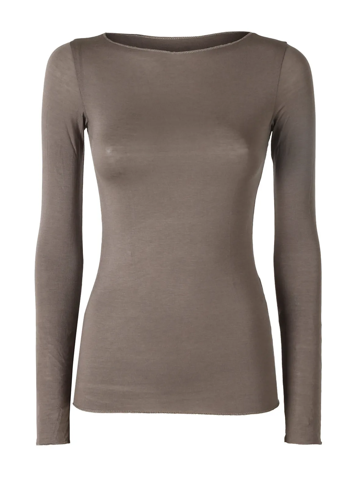 Intimami Maglia donna a maniche lunghe in misto lana con scollo a barca - grigio scuro