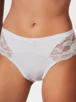 Intimami Slip in cotone bielastico con pizzo