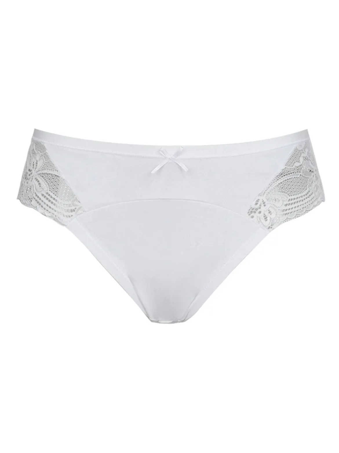 Intimami Slip in cotone bielastico con pizzo