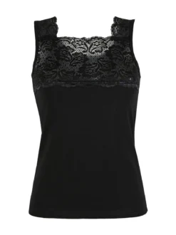 Intimami Top donna a spalla larga con pizzo in cotone bielastico