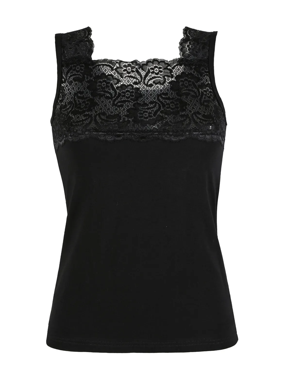 Intimami Top donna a spalla larga con pizzo in cotone bielastico