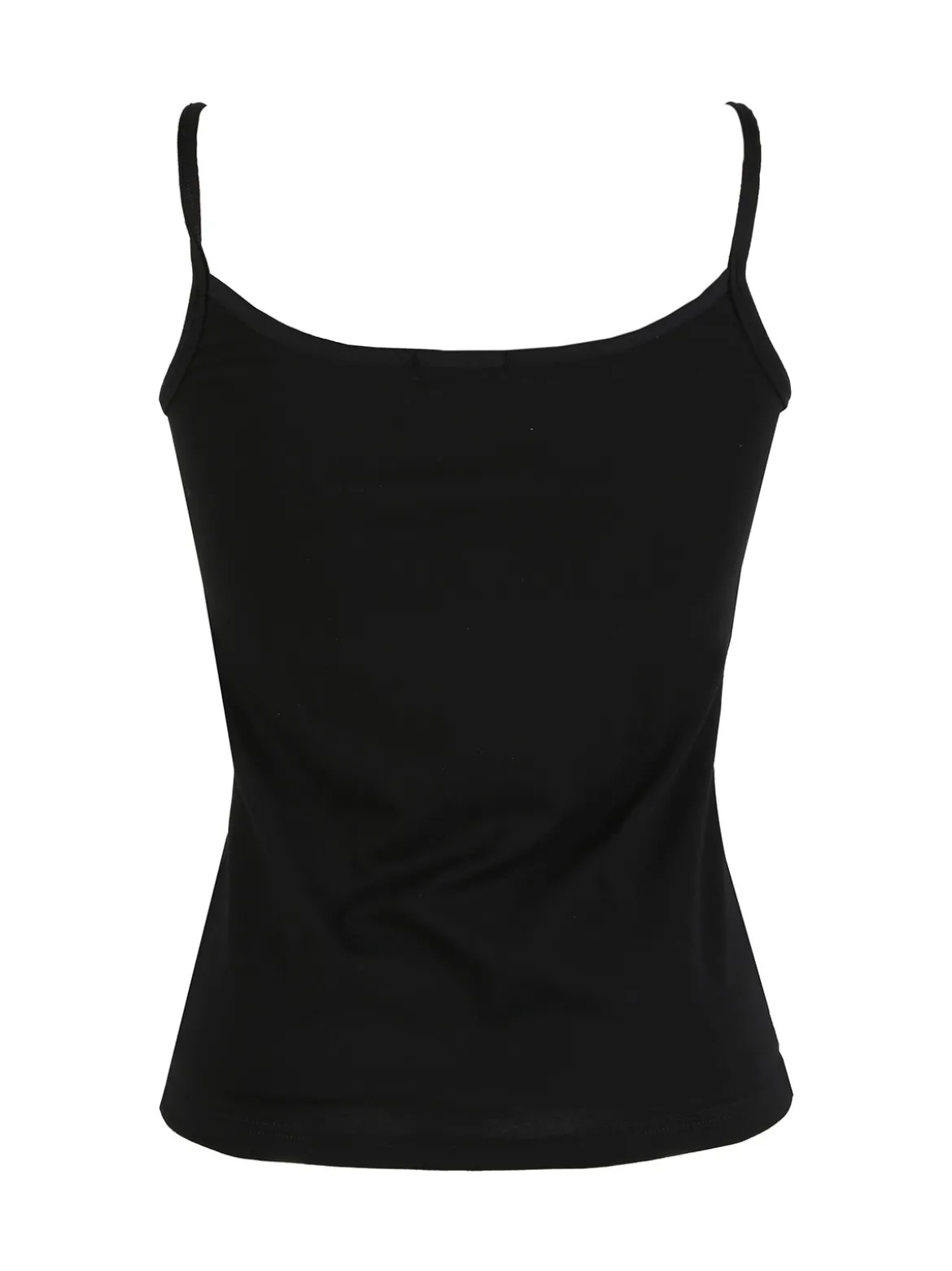 Intimami Top donna con spalline sottili in cotone bielastico - nero
