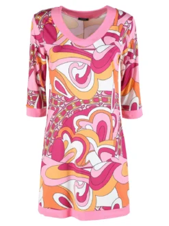 Intimami Vestitino donna con maniche a 3/4 e scollo a V