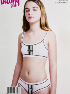 Intimy Girl Coordinato intimo bambina top+slip con stampa scritta