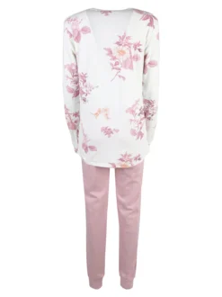 Irge Pigiama donna fiorato in cotone interlock - rosa