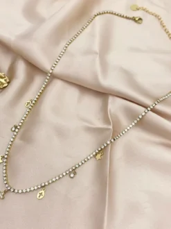 Italian Style Collana in acciaio con strass