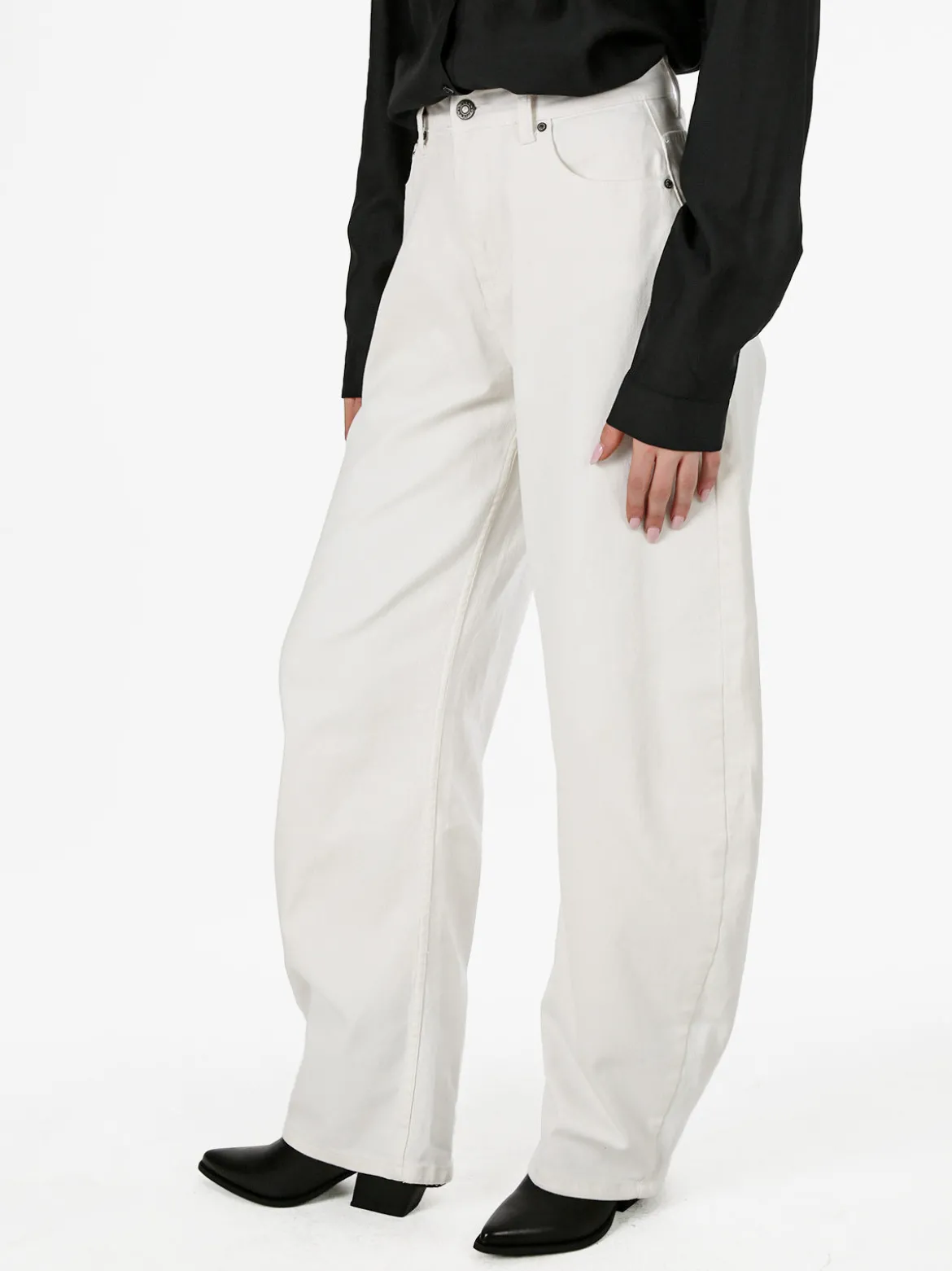 Jack Berry Pantaloni jeans da donna a palloncino - bianco