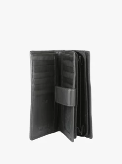 Jaguar Portafoglio in pelle da donna con bottone - nero