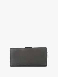 Jaguar Portafoglio in pelle da donna con bottone - nero