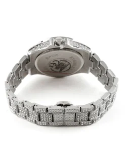 Jcky Orologio da polso con cinturino in acciaio e strass