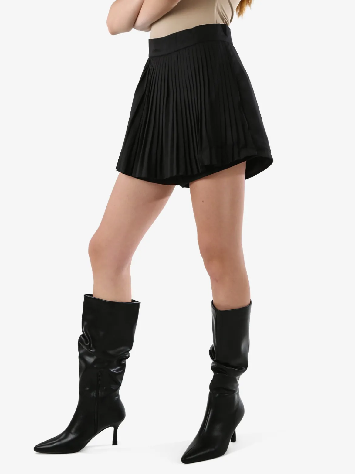 Jeans Louise Francoise Gonna a pantalone da donna plissettato - nero