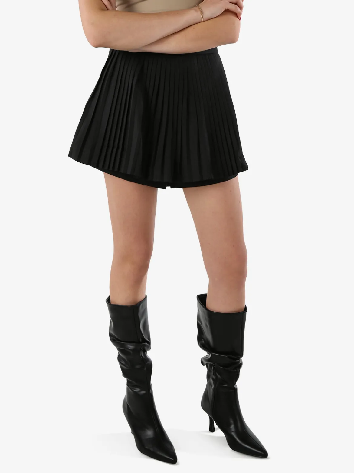 Jeans Louise Francoise Gonna a pantalone da donna plissettato - nero