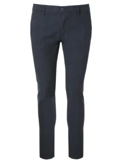 Jeans Yesed Pantaloni casual da uomo slim fit in cotone con stampa principe di galles - blu scuro