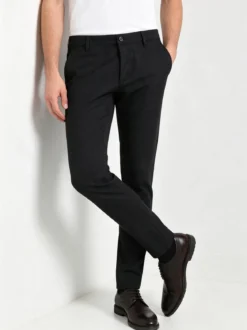 Jeans Yesed Pantaloni da uomo slim fit in cotone con stampa texture - nero