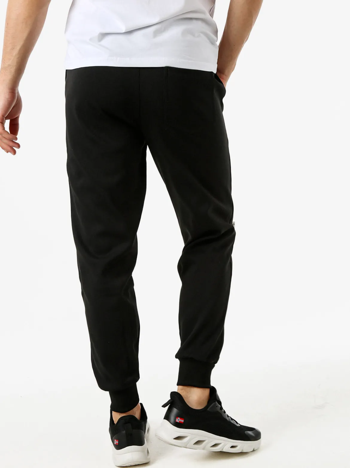 Jeans Yesed Pantaloni sportivi da uomo con coulisse e polsini - nero