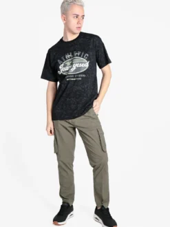 Jeans Yesed T-shirt girocollo da uomo in cotone con stampa