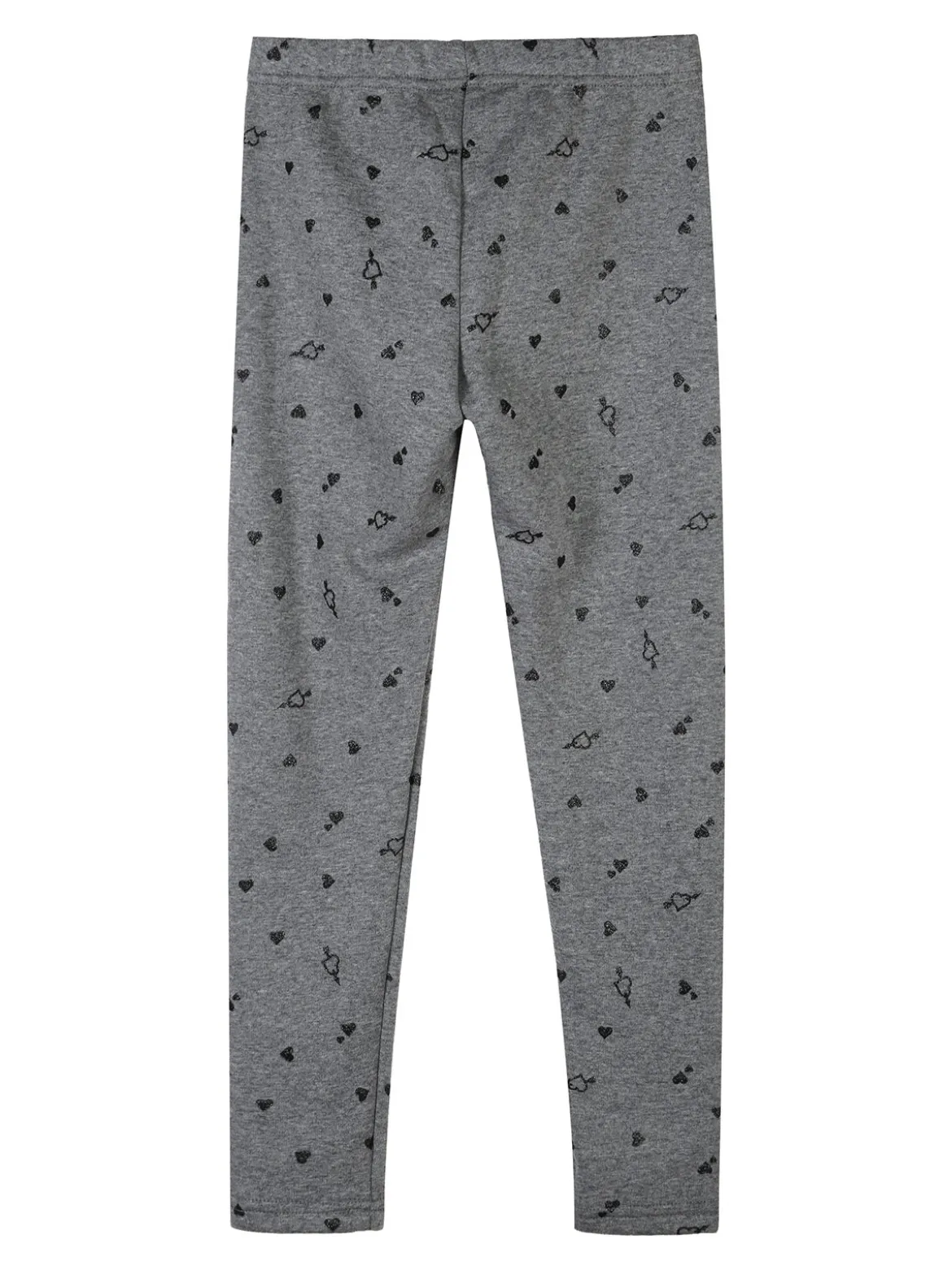 Jebellina Leggings da bambina cuori glitter con interno felpato - grigio