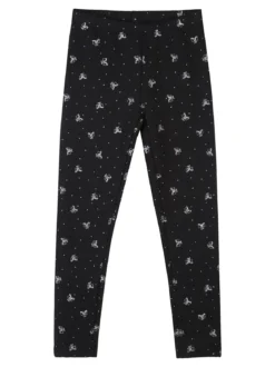 Jebellina Leggings da bambina fiocchi glitter con interno felpato - blu scuro