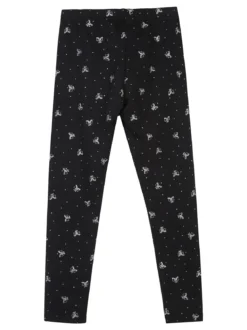 Jebellina Leggings da bambina fiocchi glitter con interno felpato - blu scuro
