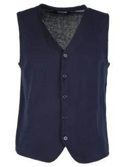 Johnny Looper Gilet da uomo in cotone con bottoni