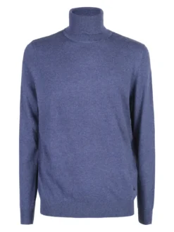 Johnny Looper Maglione dolcevita da uomo in misto lana - blu